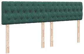 vidaXL Κρεβάτι Boxspring με Στρώμα Σκούρο Πράσινο 180x200εκ. Βελούδινο