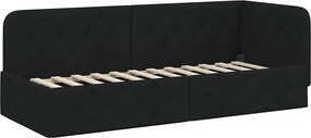 vidaXL Κρεβάτι Γωνίας Μαύρο 80 x 200 cm ύφασμα