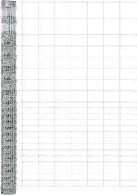 vidaXL Περίφραξη αγρού Ασημί 25 x 1,6 μ Γαλβανισμένος χάλυβας