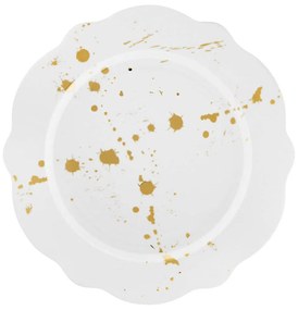 Πιάτο Ρηχό (Σετ 6Τμχ) 280TMA1690 21x21x1cm White-Gold Hermia Porcelain