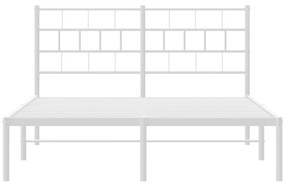 Πλαίσιο Κρεβατιού με Κεφαλάρι Λευκό 135 x 190 εκ. Μεταλλικό - Λευκό