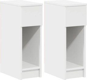vidaXL Κομοδίνα με συρτάρι 2 τεμάχια Λευκό 20x36x60 cm