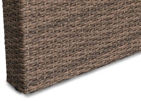 Τραπέζι εξωτερικού χώρου Comfort Garden 1322, 67x85x145cm, Καφέ, Επεξεργασμένο γυαλί, Πλαστικό ψάθινο, Μέταλλο