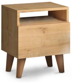 Κομοδίνο Luce Megapap από μελαμίνη χρώμα oak 40x30x47,6εκ.