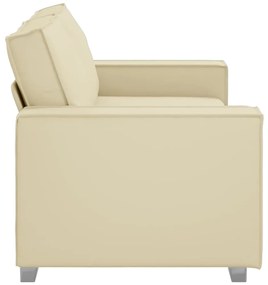 vidaXL Καναπές Loveseat 180 εκ με μαξιλάρι Κρεμ Τεχνητό δέρμα
