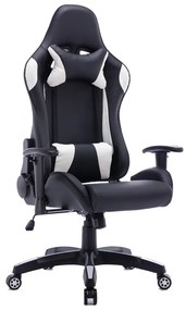 232-000012 Καρέκλα γραφείου gaming Hartley pakoworld pu μαύρο-λευκό 67x57x139εκ PU - PP - PVC BLACK - WHITE, 1 Τεμάχιο