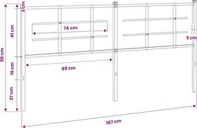 vidaXL Ανταλλακτικό κεφαλάρι Λευκό 180 εκ. Μεταλλικό