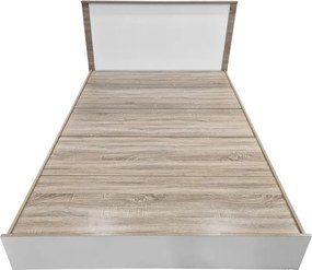 Κρεβάτι Athos pakoworld σε sonoma-λευκή απόχρωση 140x200εκ
