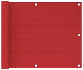 vidaXL Διαχωριστικό Βεράντας Κόκκινο 75 x 300 εκ. από HDPE
