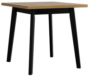 Τραπέζι Victorville 127, Μαύρο, Grandson δρυς, 75x80x80cm, 14 kg, Πλαστικοποιημένη μοριοσανίδα, Ξύλο, Μερικώς συναρμολογημένο, Ξύλο: Οξιά | Epipla1.gr