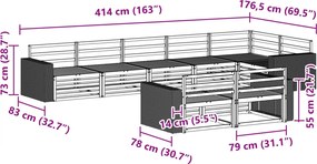 vidaXL Σειρά Καναπέ Εξωτερικού 8 τμχ. Φυσικό