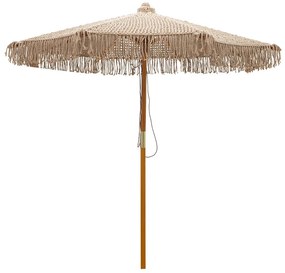 Intrahome Ομπρέλα επαγγελματική Renny Intrahome μπεζ μακραμέ-ξύλο οξιάς Φ2.5m | SKU: INTRAPA-329111119