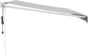 vidaXL Τέντα Πτυσσόμενη Αυτόματη Μπλε και Λευκή 4,5 x 3 μ.