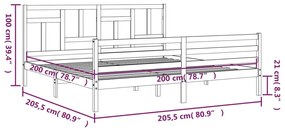 ΠΛΑΙΣΙΟ ΚΡΕΒΑΤΙΟΥ ΜΕ ΚΕΦΑΛΑΡΙ ΓΚΡΙ 200X200 ΕΚ. ΜΑΣΙΦ ΞΥΛΟ 3194983