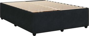 vidaXL Κρεβάτι Boxspring με Στρώμα Μαύρο 140x200 εκ. Βελούδινο