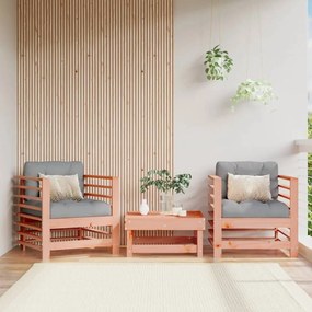 Καρέκλες Κήπου 2 τεμ. από Μασίφ Ξύλο Ψευδοτσούγκας - Καφέ