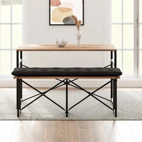 Stewehome Σετ Τραπεζιού και Καρεκλών Bench Με Μαξιλάρια / Πεύκο / 120x32x45 cm