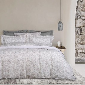 Σεντόνια 9620 Happy (Σετ 4τμχ) Grey-Ecru Das Home Υπέρδιπλο 240x260cm 100% Βαμβάκι