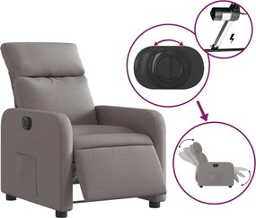 vidaXL Πολυθρόνα Ανακλινόμενη Ηλεκτρική Taupe Υφασμάτινη