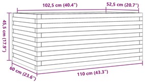 Ζαρντινιέρα Κήπου 110x60x45,5 εκ από Μασίφ Ξύλο Πεύκου - Καφέ