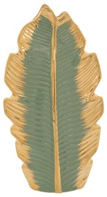 Βάζο Κεραμικό Φύλλο Βεραμάν-Χρυσό Iliadis 15x6x27εκ. 84468