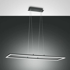 Φωτιστικό Οροφής Κρεμαστό Led Bard 3394-45-282 L.920X320 Anthracite Fabas Luce Μέταλλο, Μεθακρυλικό