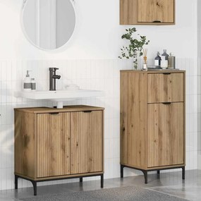 vidaXL Σετ Επίπλων Μπάνιου Καρό 2 pcs artisan δρυς 39.5 x 36 x 88 εκ