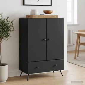 vidaXL Πλαϊνό γραφείο Μαύρο 66 x 34,5 x 95 εκ. Επεξεργασμένο Ξύλο
