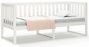 vidaXL Κρεβάτι ημέρας χωρίς στρώμα Λευκό 75x190 cm Στερεό ξύλο πεύκο