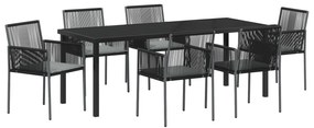 vidaXL Σετ των 4 Μαύρο Πολυ Ρατάν 54x60.5x83.5 εκ Ανθεκτικό