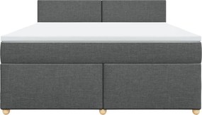 vidaXL Κρεβάτι Boxspring με Στρώμα Σκούρο Γκρι 180x200 εκ Υφασμάτιν