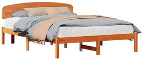 vidaXL Σκελετός Κρεβατιού Καφέ 150 x 200 cm Μασίφ ξύλο πεύκου