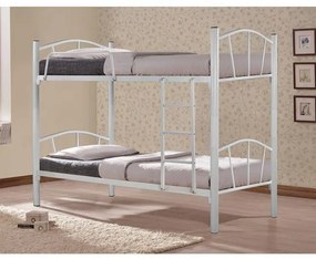 Bed Bunk metallic Floor  White 90x190 cm