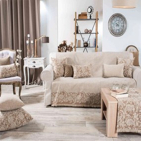 Ριχτάρι Baltimore 02 Beige Teoran Three-Seater 180x300cm Βαμβάκι-Ακρυλικό