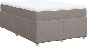 vidaXL Κρεβάτι Boxspring με Στρώμα Taupe 120x200 εκ. Υφασμάτινο