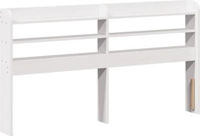 vidaXL Πλαίσιο Κρεβατιού Κεφαλάρι Λευκό 150x200εκ Μασίφ Πεύκο