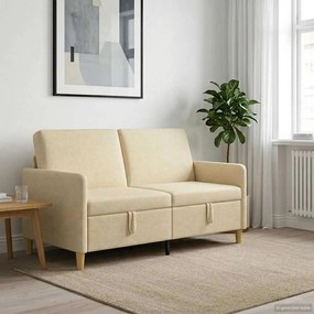 vidaXL Καναπές με Αποθήκευση Κρεμ 152 x 78 x 87 εκ Πολυεστέρας