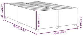 Πλαίσιο Κρεβατιού χωρίς στρώμα Μπλε 120x190 εκ. Υφασμάτινο - Μπλε