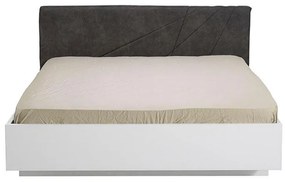 Ξύλινο Κρεβάτι Ksanti 160 Λευκό - Γκρί Ύφασμα 160*200 εκ. 177.5x211.5x94 εκ.