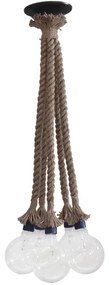 Κρεμαστό Φωτιστικό Οροφής Rope UT-5L TS σχοινί Heronia-31-0195-Καφέ 31-0195