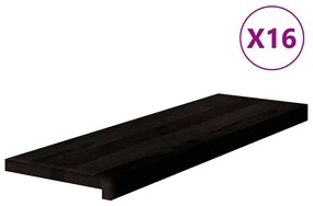 vidaXL Πέλματα Σκάλας 16 τεμάχια Σκούρο καφέ από μασίφ ξύλο βελανιδιάς