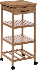 Τρόλεϊ αποθήκευσης κουζίνας 5five Bamboo - 37x48x90cm