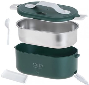 Ηλεκτρικό κουτί φαγητού Adler AD 4522, 45W, 0.8 l, Μέχρι 70C, Δοχείο από ανοξείδωτο ατσάλι, Θερμοσακούλα, Πράσινο
