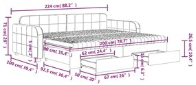 Καναπές Κρεβάτι Συρόμενος Κίτρινο 90x200εκ. Βελούδινος Συρτάρια - Κίτρινο