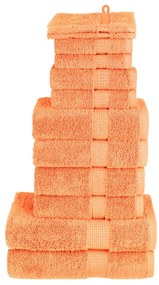 vidaXL Πετσέτες Premium Σετ 12 Τεμ. SOLUND Πορτοκαλί 600 γρ/μ²