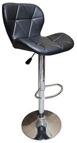 Σκαμπό Bar 91 43.1502.S (Σετ 2τμχ) 39x39x101cm Bar Black Metal, Technoderma