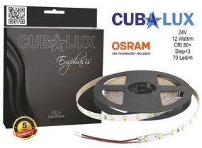 Ταινία LED 12W/m 5M 70LED/M 24V CRI80 3000K 1470lm/m EMPHASIS 770034 Cubalux 770034