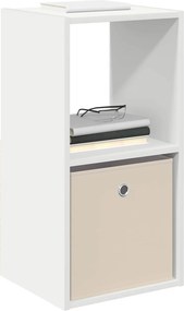 vidaXL Κομοδίνο Λευκό 35 x 32 x 68,5 εκ Επεξεργασμένο Ξύλο
