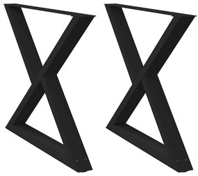 vidaXL Πόδια Τραπεζαρίας 2 τεμ. Μαύρο 90x(72-73,3) εκ. Ατσάλι