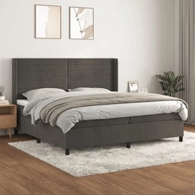 ΚΡΕΒΑΤΙ BOXSPRING ΜΕ ΣΤΡΩΜΑ ΣΚΟΥΡΟ ΓΚΡΙ 200X200 ΕΚ. ΒΕΛΟΥΔΙΝΟ 3132760